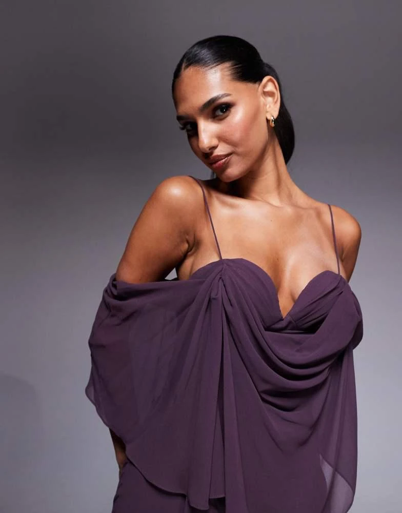 ASOS DESIGN chiffon double layer bias maxi dress with drape bust cup detail in plum On Sale Now with Up to 51% Off | Discover Exclusive Deals & Savings at BeyondStyle ASOS DESIGN chiffon double layer bias maxi dress with drape bust cup detail in plum On Sale Now with Up to 51% Off | Discover Exclusive Deals & Savings at BeyondStyle