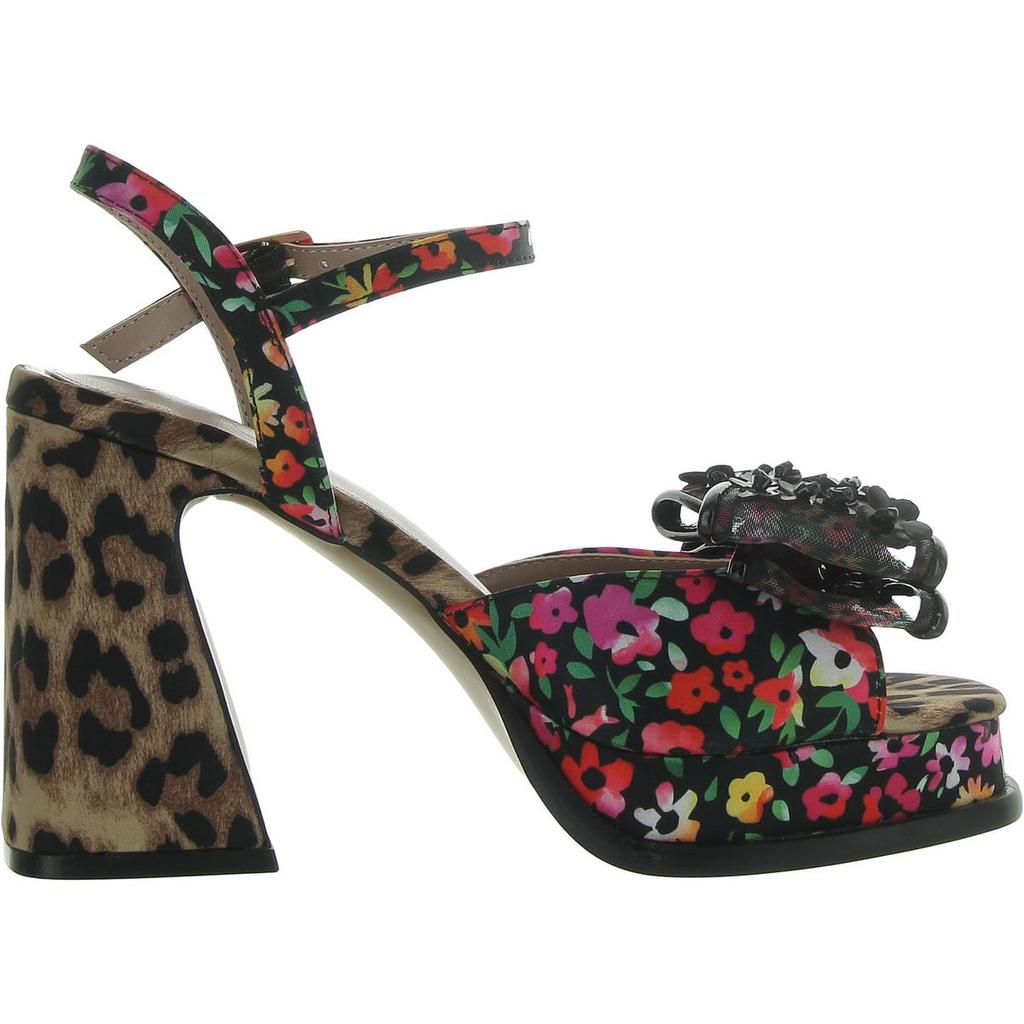 Betsey Johnson Lilie Womens Satin Bow Block Heel