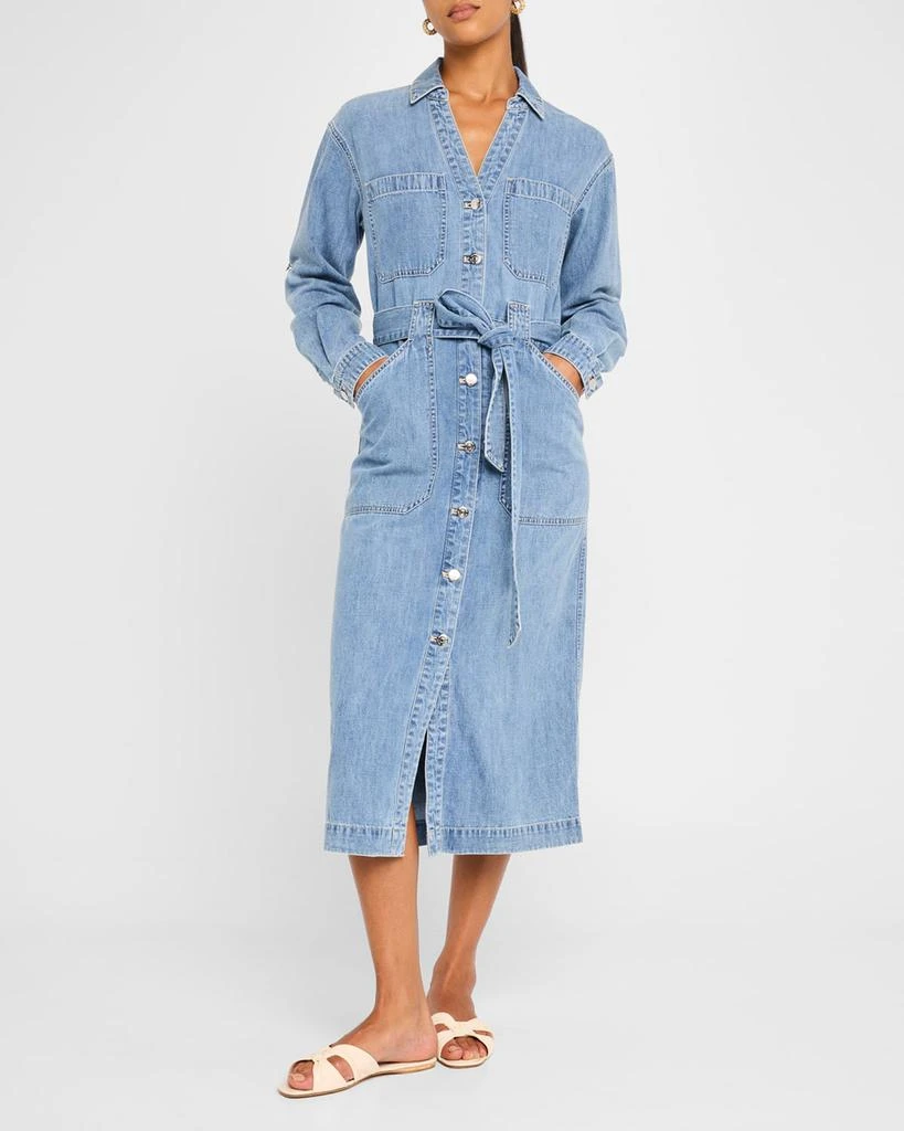 VERONICA BEARD Evelyn Belted Denim Shirtdress 3