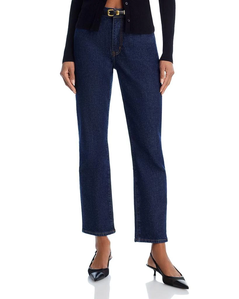 FRAME The Borrowed High Rise Ankle Slim Leg Jeans in Taboo 1