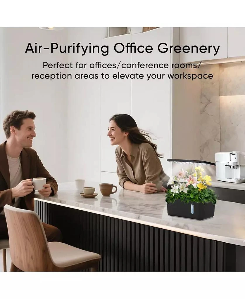 SonicGrace Indoor Hydroponic Growing System - 5 Pods Smart Herb Garden with LED Grow Light 
Pump, Black 5