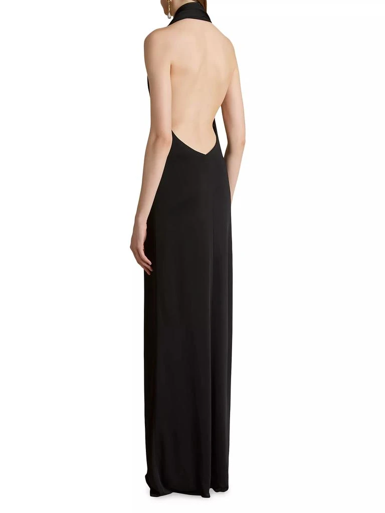 Khaite Roza Draped Halter Gown 4