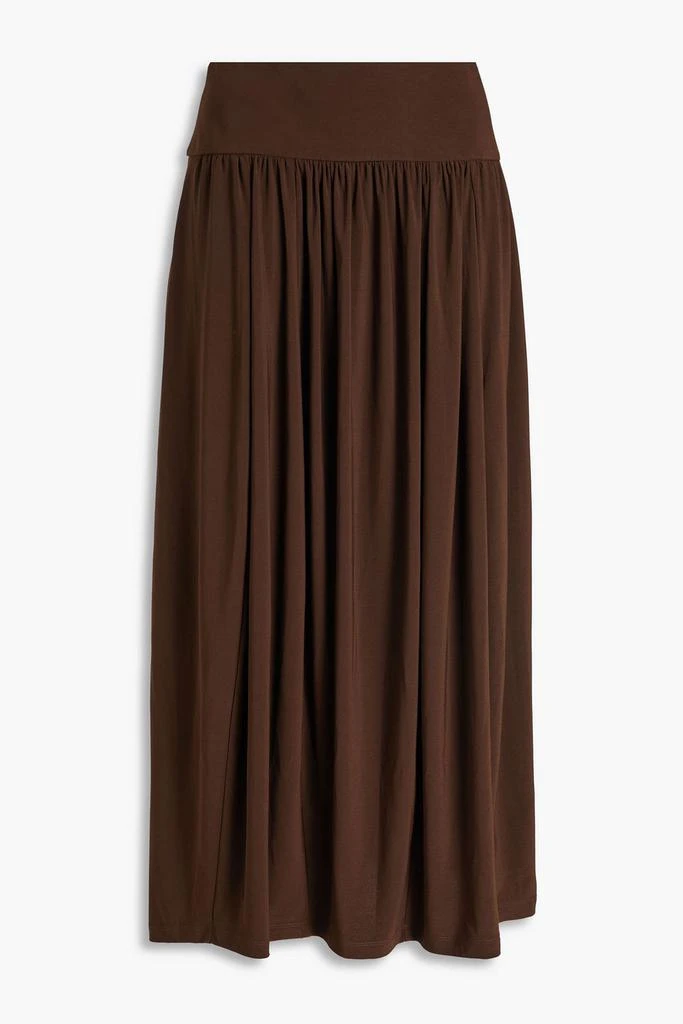 Tibi Gathered jersey midi skirt 1