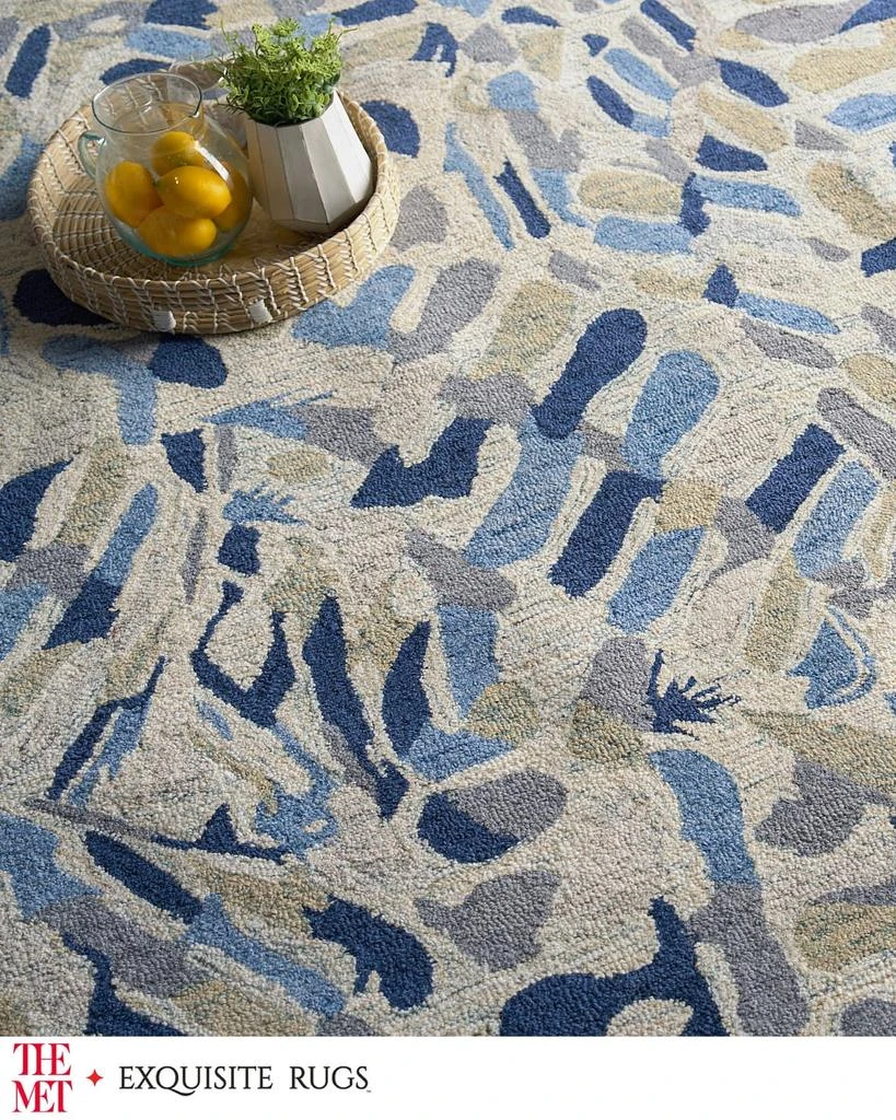 Exquisite Rugs Botanica Hand-Tufted Navy/Ivory Rug, 8' x 10' 7