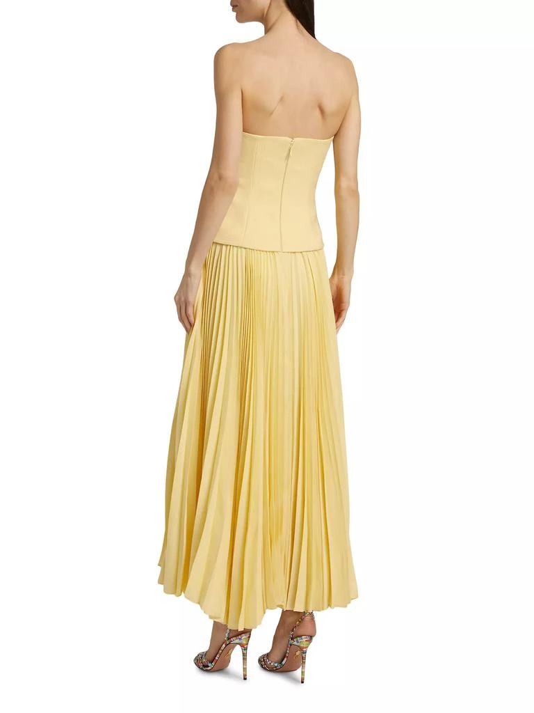 Acler Brayswick Pleated Strapless Maxi-Dress 5