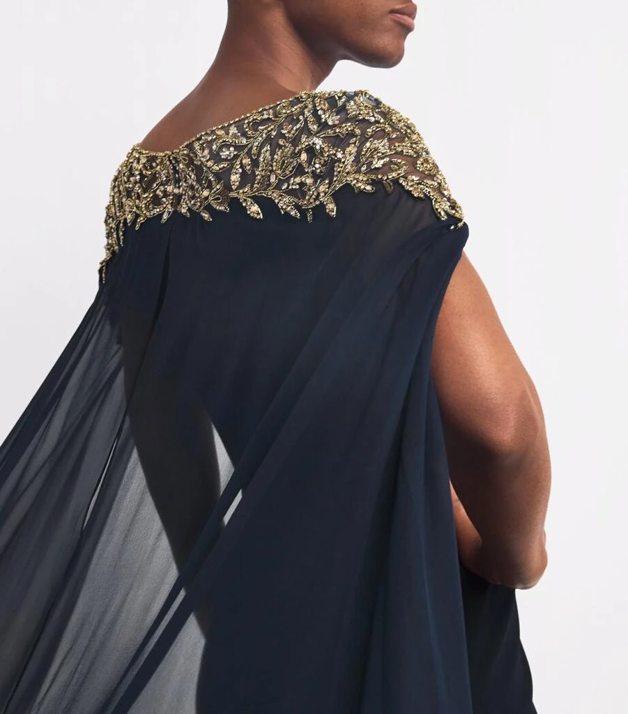 Jenny Packham Embellished Cape-Overlay Oka Gown 4