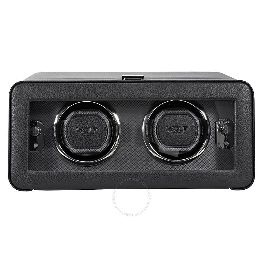 Wolf Windsor Module 2.5 Black Leather Double Watch Winder 4526029