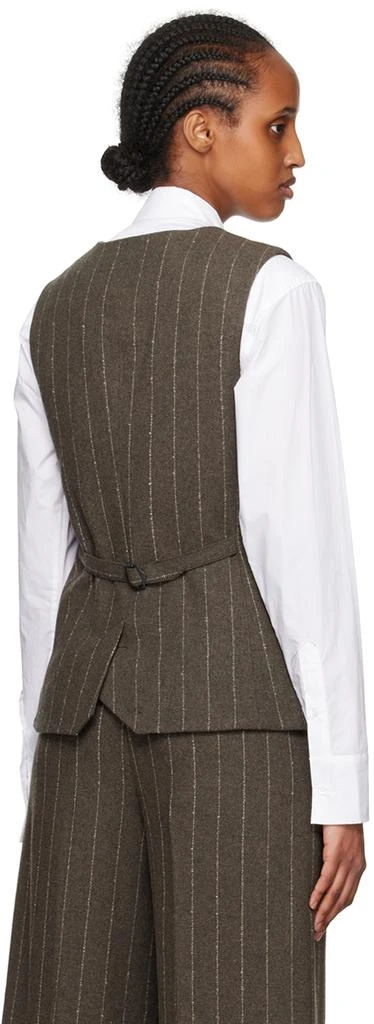 REMAIN Brown Pinstripe Vest 3