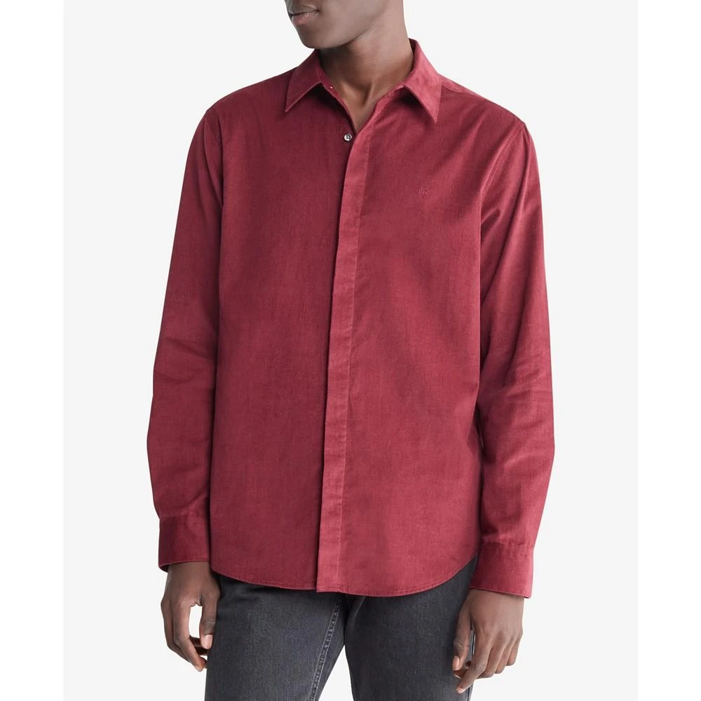 Calvin Klein Men's Regular-Fit Solid Button-Down Corduroy Shirt 1