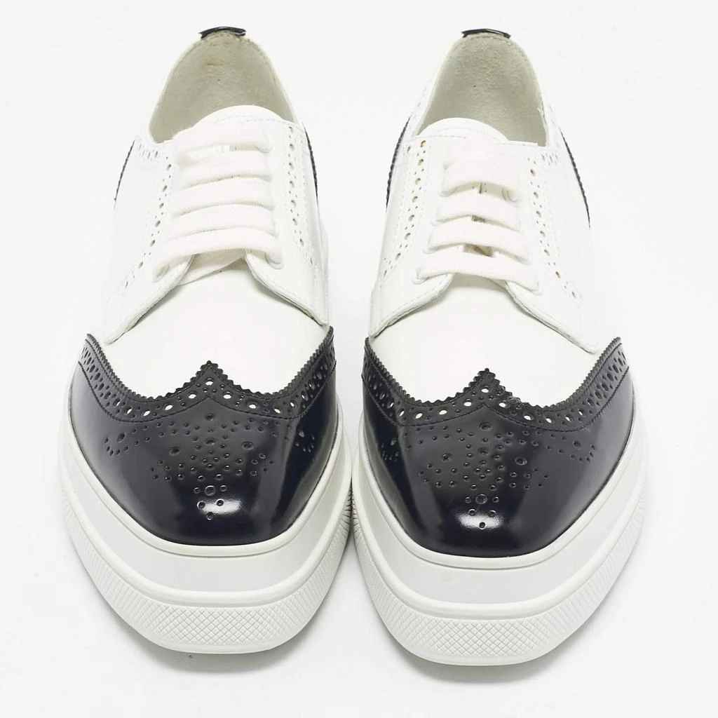 Prada Leather Derby Shoes- Off-White-Made in Italy -Y2K-Mens US 8 Prada Monolith Chunky Sole Black Leather Derby | eBay main image 3
