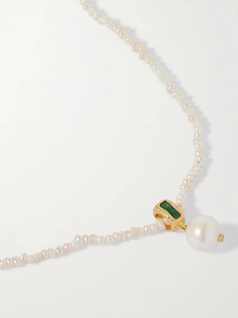 PACHAREE Prado 镀金纯银、珍珠、祖母绿项链 1