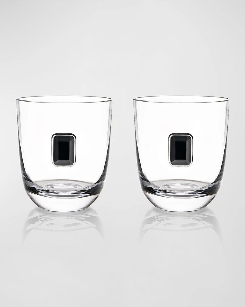 ANNA New York Luna Elevo Double Old-Fashioned Obsidian Glasses, Set of 2 1