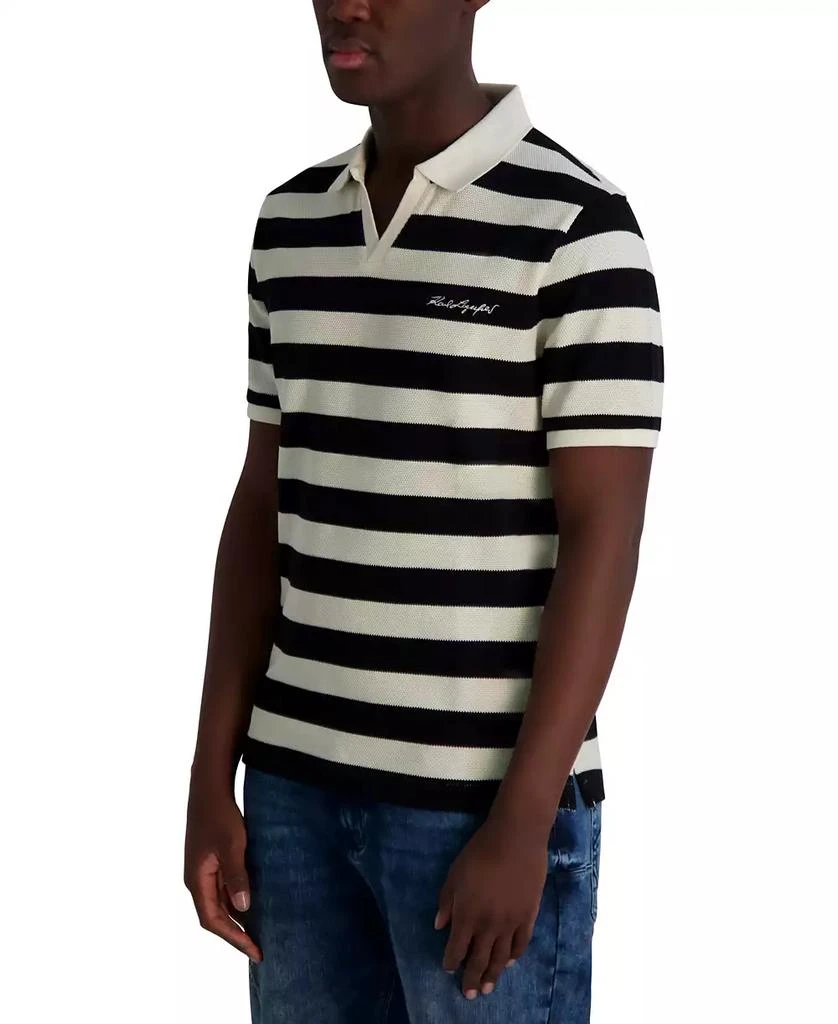 Karl Lagerfeld Paris KARL LAGEFELD PARIS Men's Regular-Fit Textured Stripe Polo Shirt 2