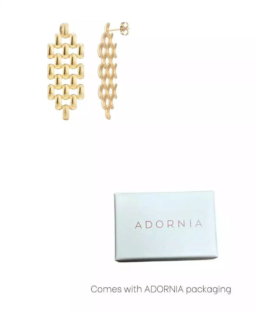 ADORNIA Tarnish Resistant Gold Grid Drop Earrings 3