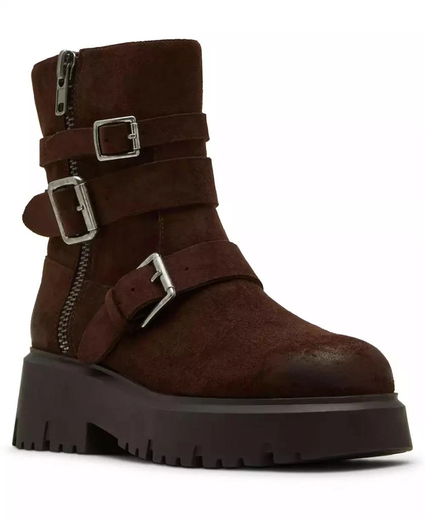 Madden Girl Women
s Mally Moto Buckle Lug Sole Boots 1