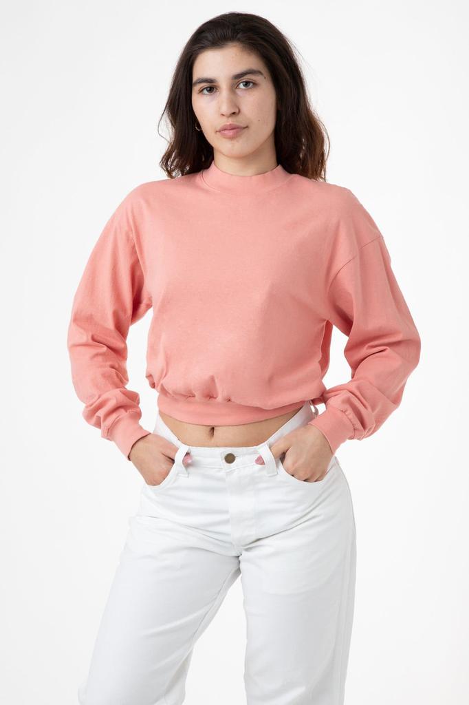 Los Angeles Apparel 1804GD - Long Sleeve Garment Dye Cropped Mockneck