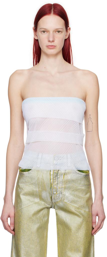 Eckhaus Latta Blue & White Alto Tube Top