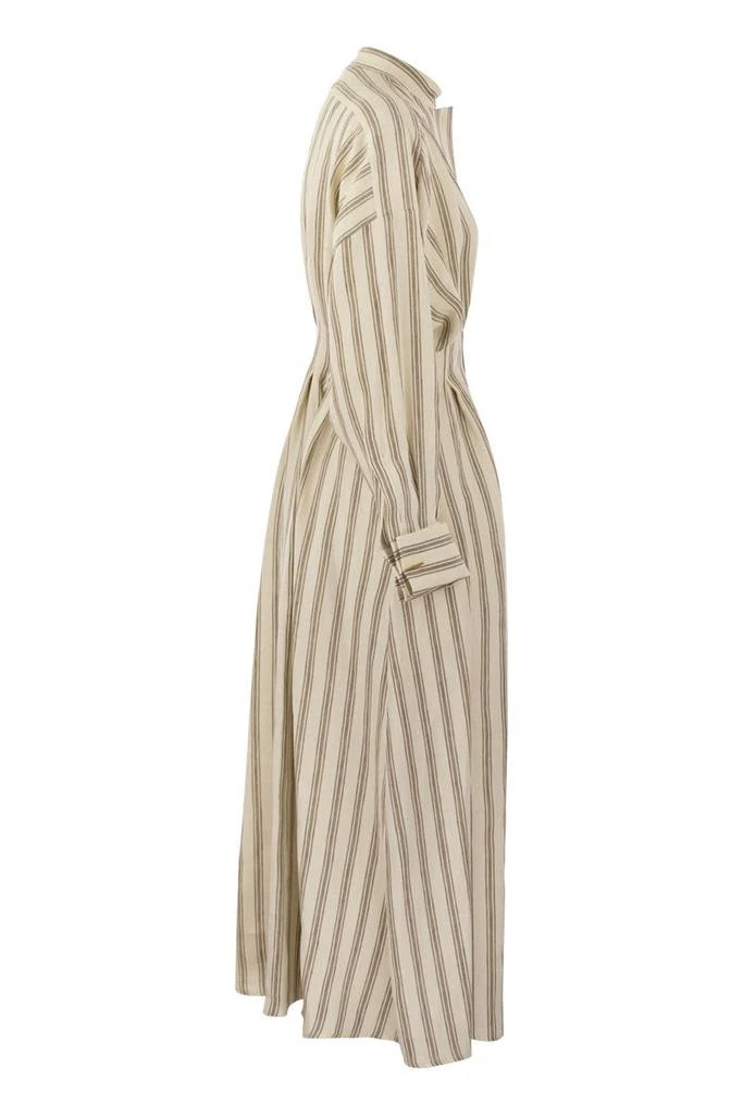 MAX MARA YOLE - STRIPED LINEN LONG DRESS 3