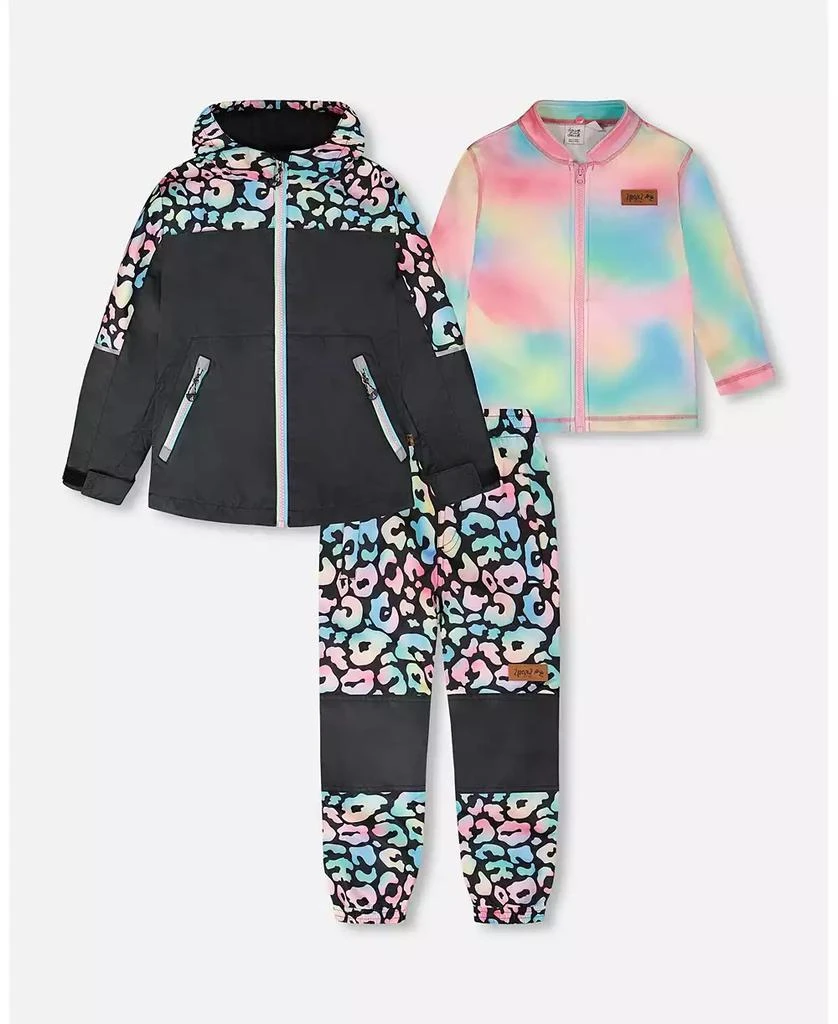 Deux par Deux Big Girls 3-in-1 Two-Piece Mid-Season Outerwear Set Animal Print
