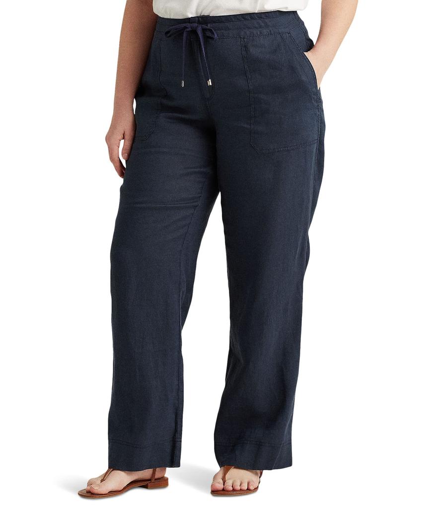 LAUREN Ralph Lauren Plus Size Linen Wide-Leg Pants