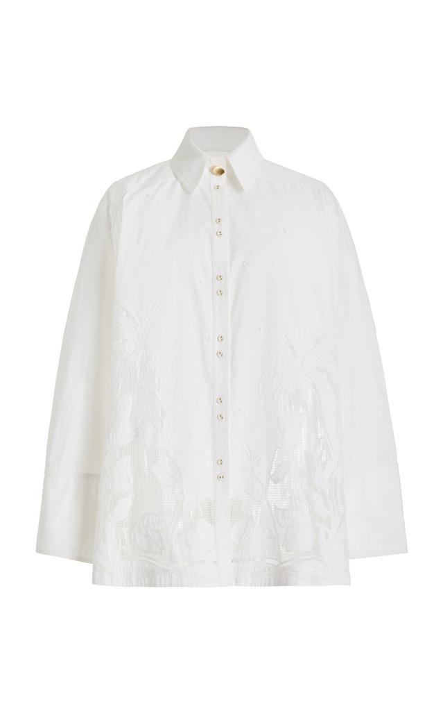 Aje Aje - Agua Embroidered Cotton Shirt - Off-White - AU 8 - Moda Operandi