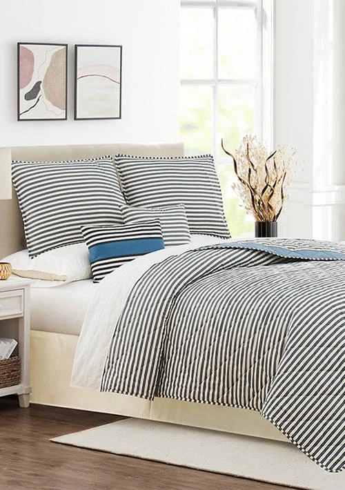 Modern. Southern. Home.™ Southern. Home. Blue Wide Stripe 6 Piece Quilt Set 2