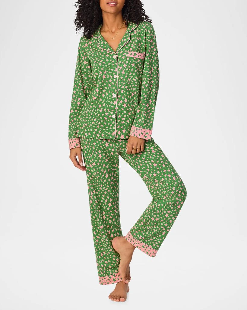 BedHead Pajamas Star-Print Organic Cotton Jersey Pajama Set 1
