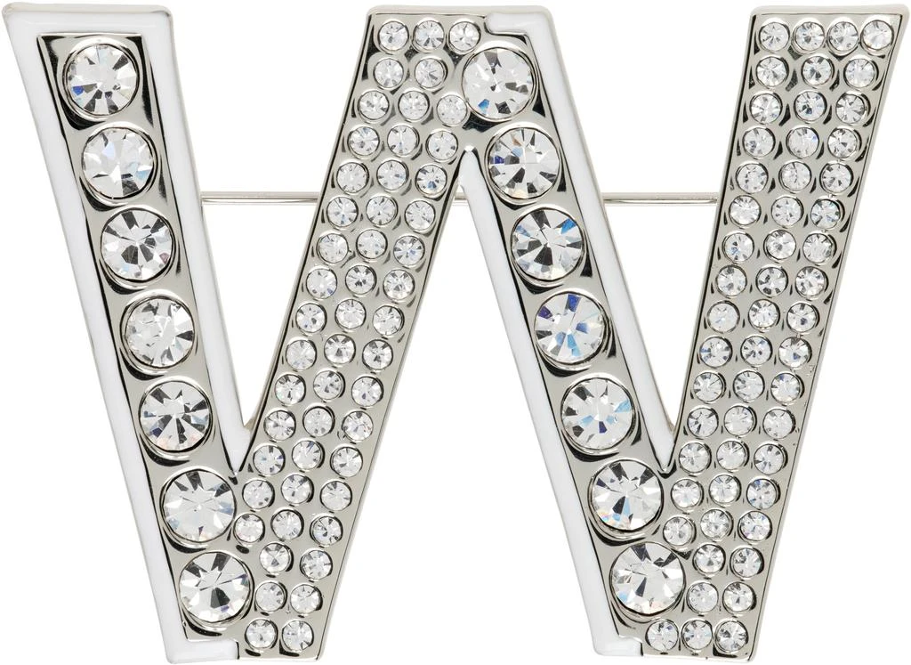 Weekend Max Mara Silver 
White Carella Brooch
