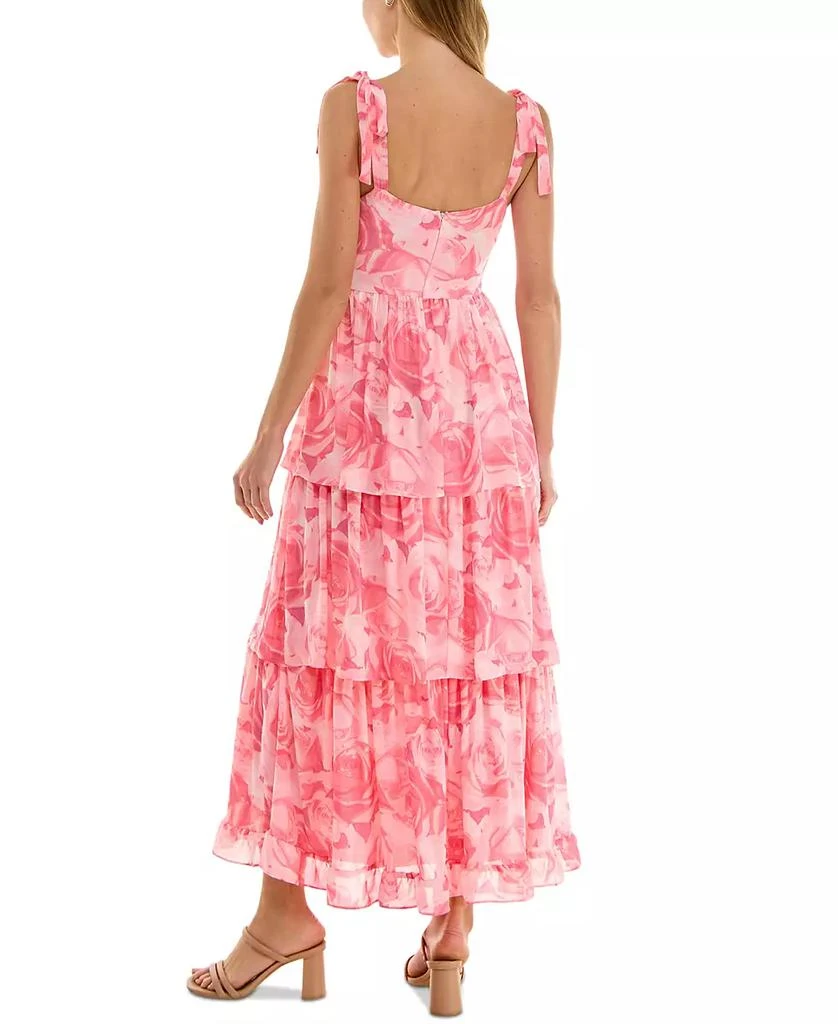 Crystal Doll Juniors' Tie-Shoulder Tiered Chiffon Maxi Dress 2