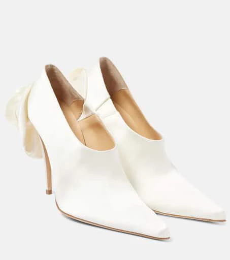 Magda Butrym Floral-appliqué satin pumps 1