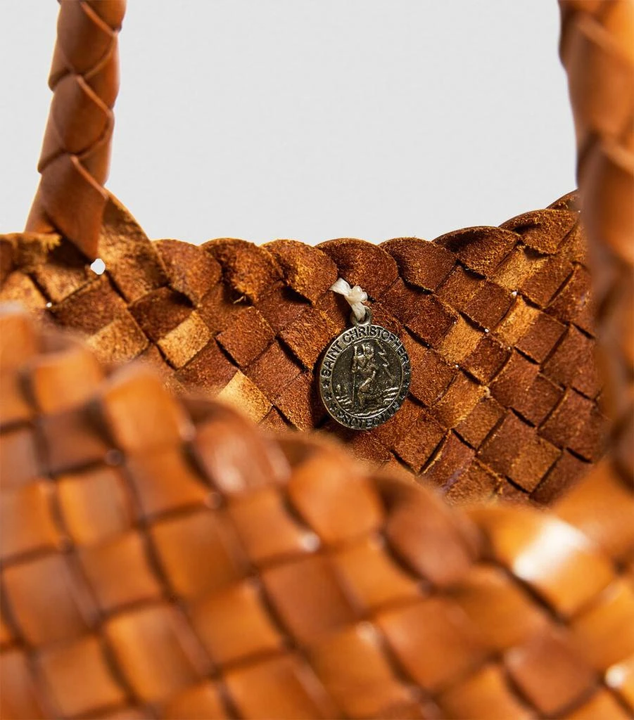 DRAGON DIFFUSION Large Leather Woven Santa Croce Tote Bag 3