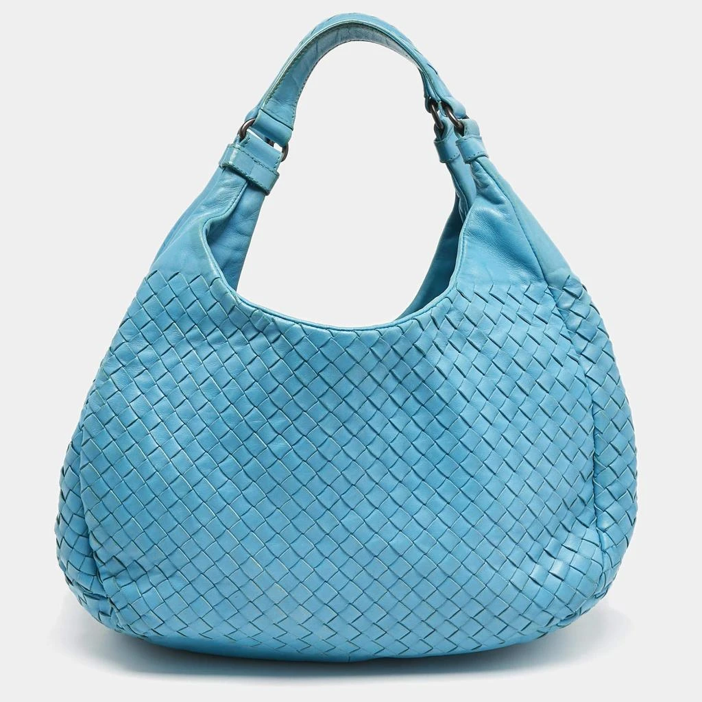 Bottega Veneta Bottega Veneta Blue Intrecciato Leather Small Campana Hobo 1