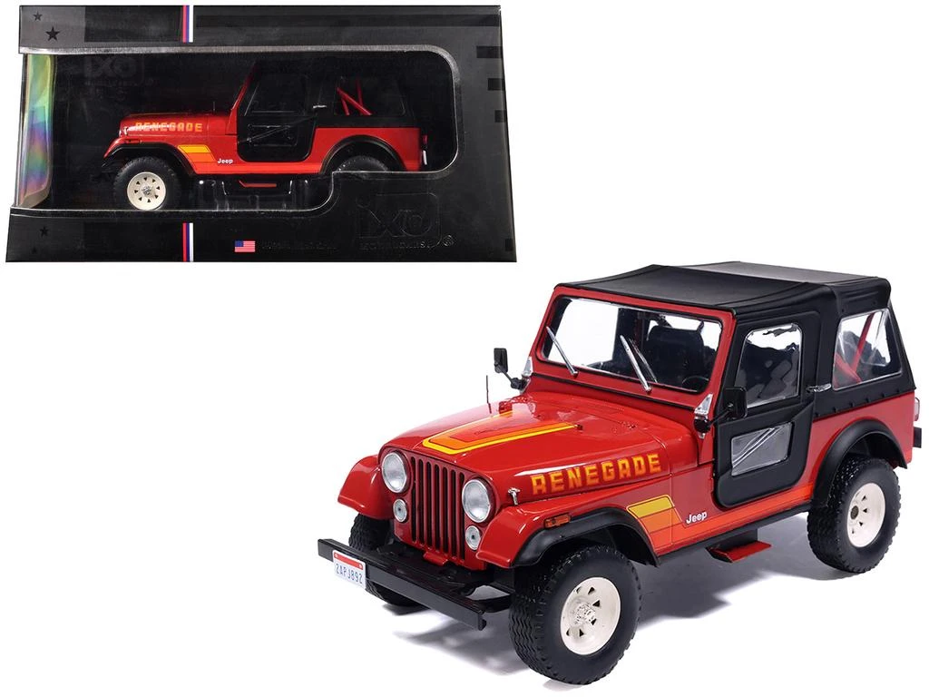 IXO 1983 Jeep Renegade Red with Stripes and Black Top 1/24 Diecast Model by  Models