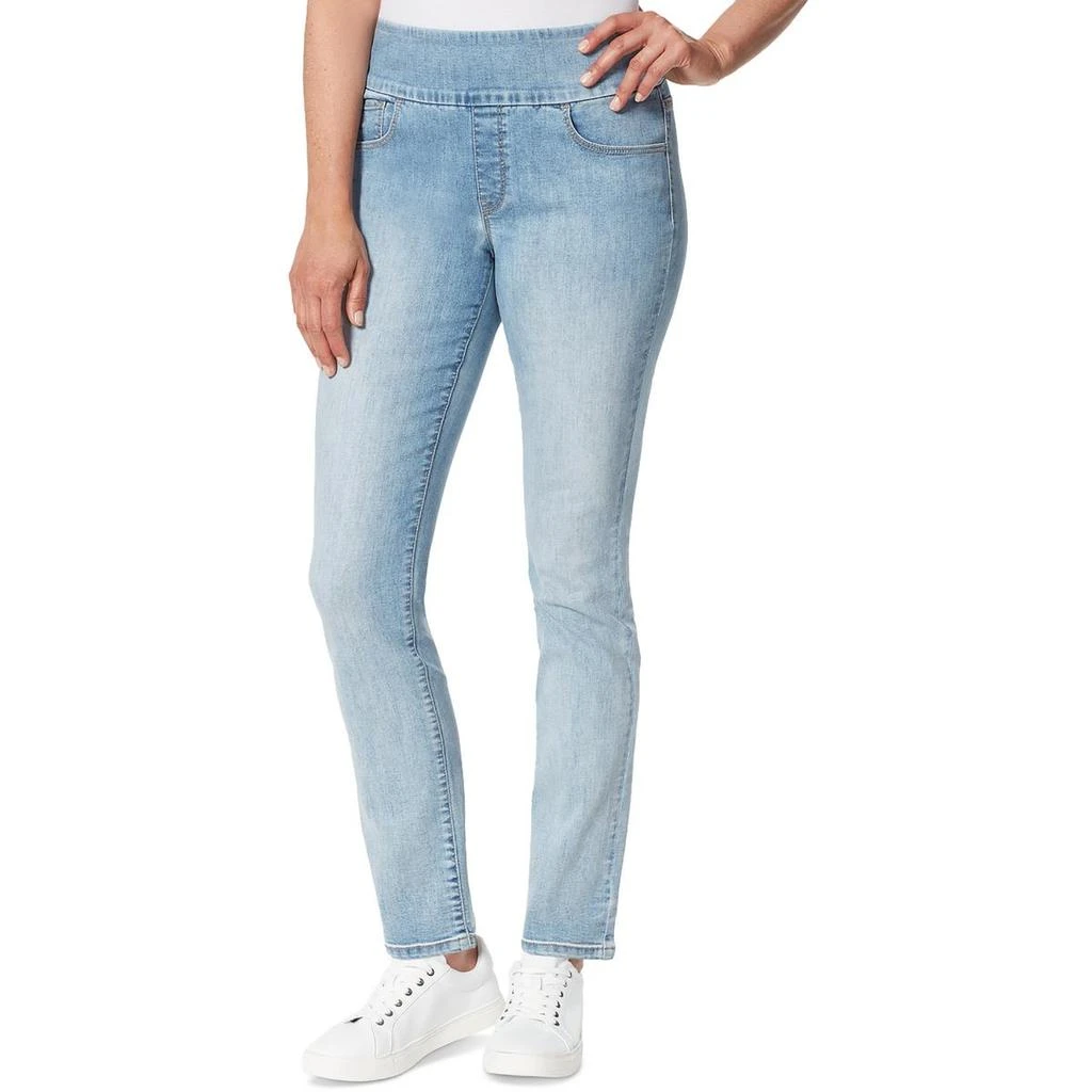 Gloria Vanderbilt Womens High Rise Pull On Straight Leg Jeans 3