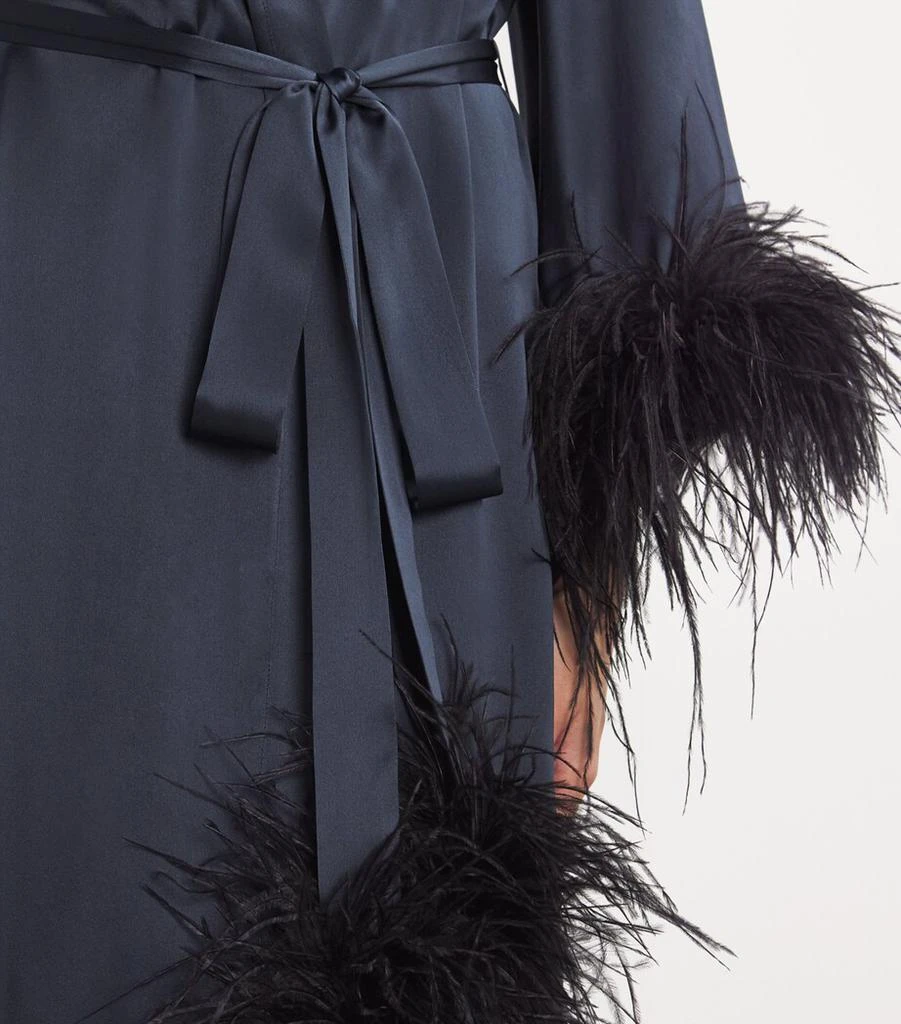 GILDA & PEARL Feather-Trim Camille Long Robe 4