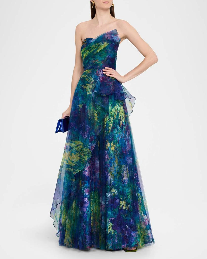 Theia Taya Strapless Organza Gown 4