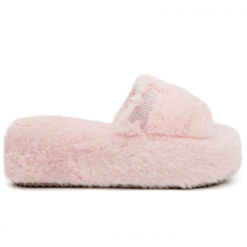 Juicy Couture JC WORLD Womens Faux Fur Slip On Slide Slippers 2