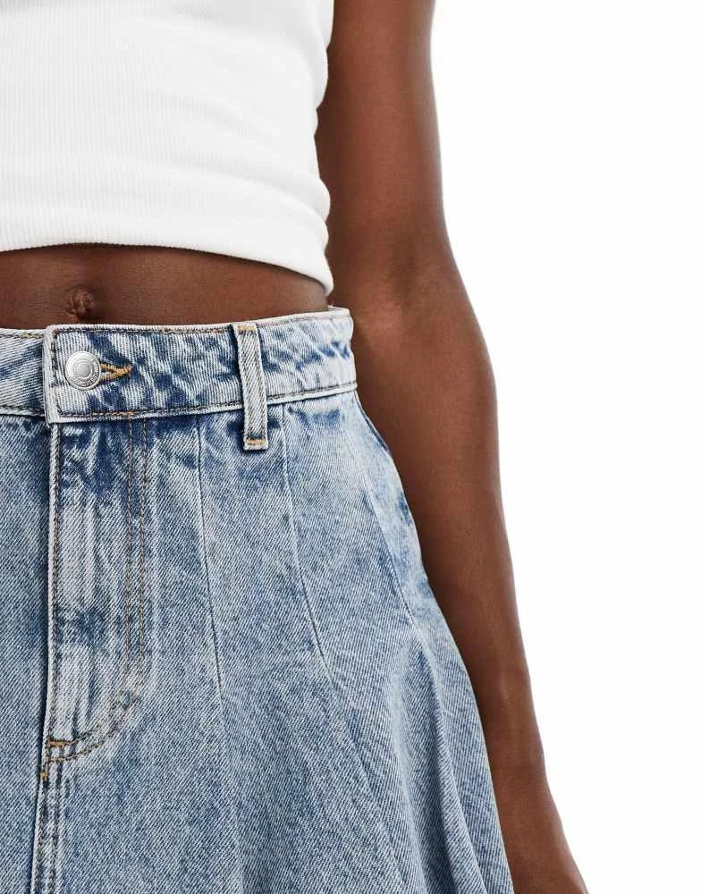 New Look New Look pleated skirt in denim 4