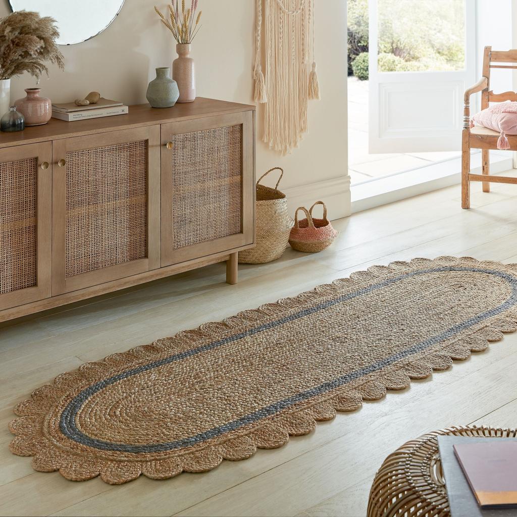 Flair Rugs Tapis Grace Jute Couloir - Gris