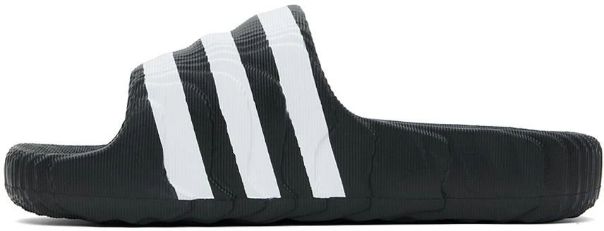Adidas Black & White Adilette 22 Slides 3