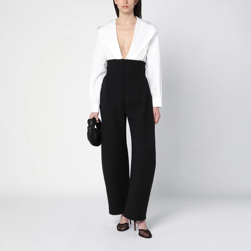 Alaïa White cotton shirt bodysuit with hood 2