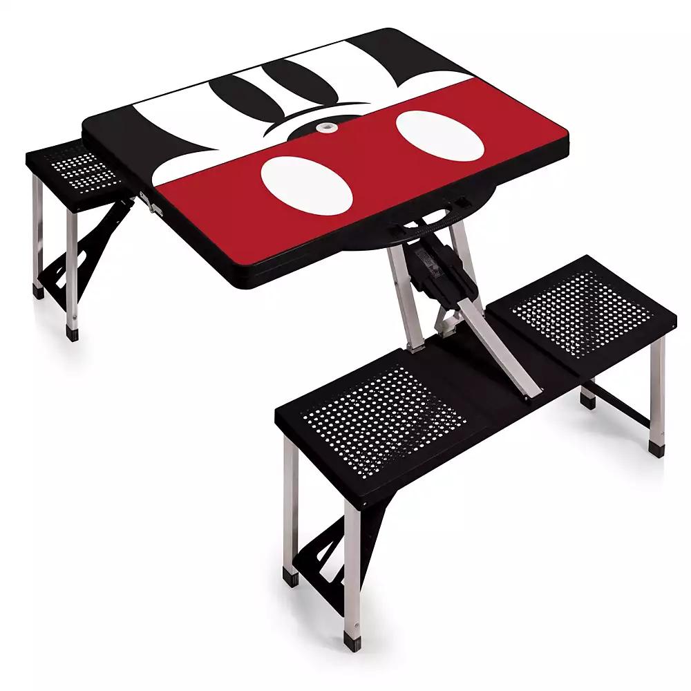 Disney Mickey Mouse Silhouette Picnic Table Portable Folding Table with Seats