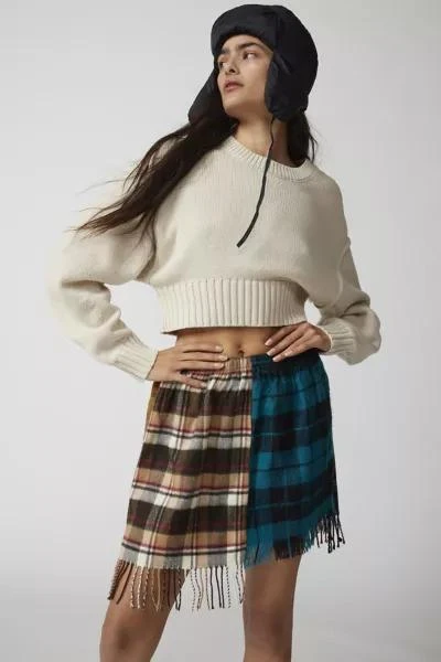 Urban Renewal Urban Renewal Remade Plaid Scarf Mini Skirt 4