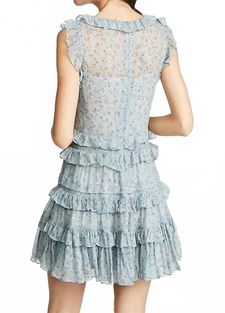 Rebecca Taylor Vine Ruffle Sleeves Mini Dress In Mint 3