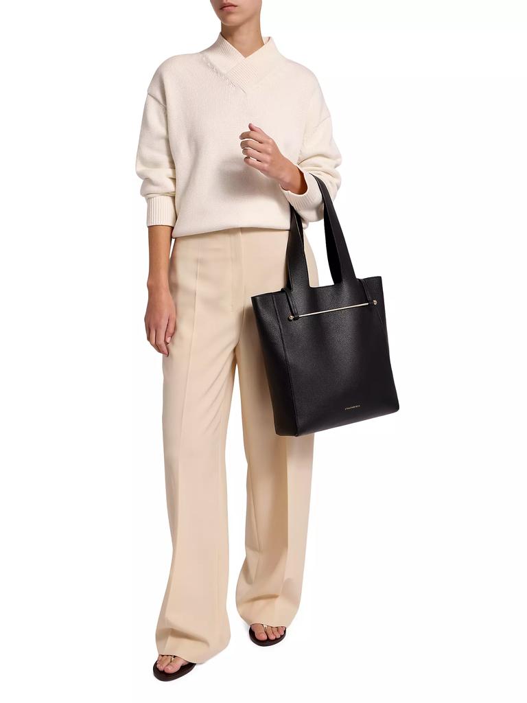 Strathberry Melody Grain Leather Tote Bag