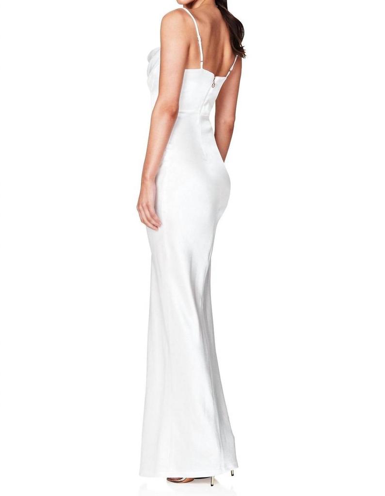 Nookie Satin Dream Draped Gown In Ivory