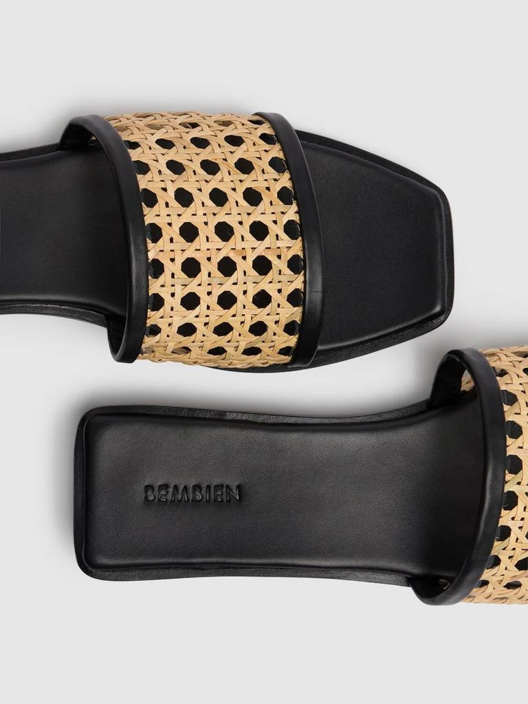 Bembien 10mm Pia Leather & Rattan Slides 3