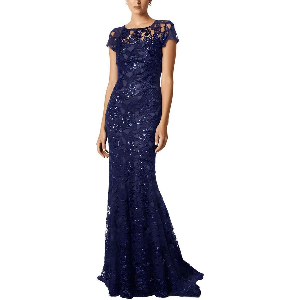 XSCAPE Womens Sequined Lace Evening Dress 1