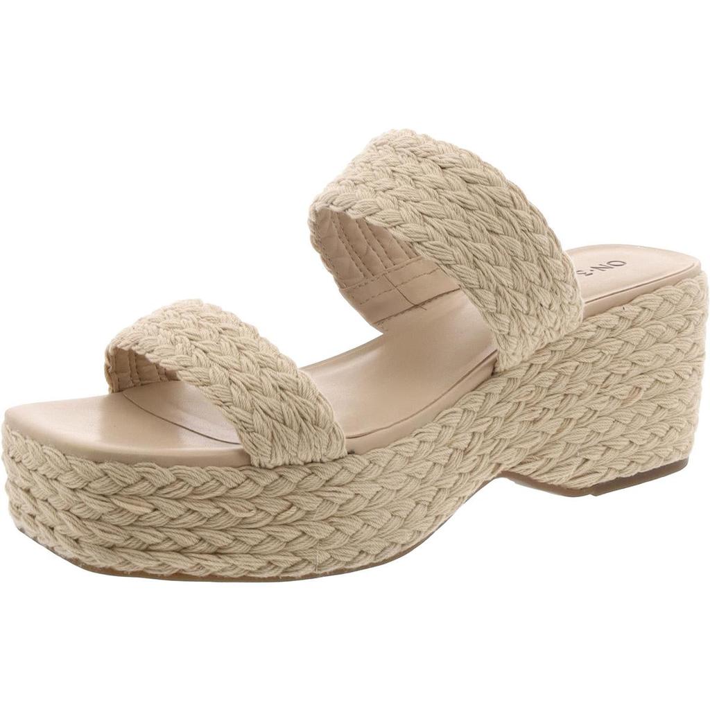 On 34th Norina Womens Slip-On Woven Platform Sandals