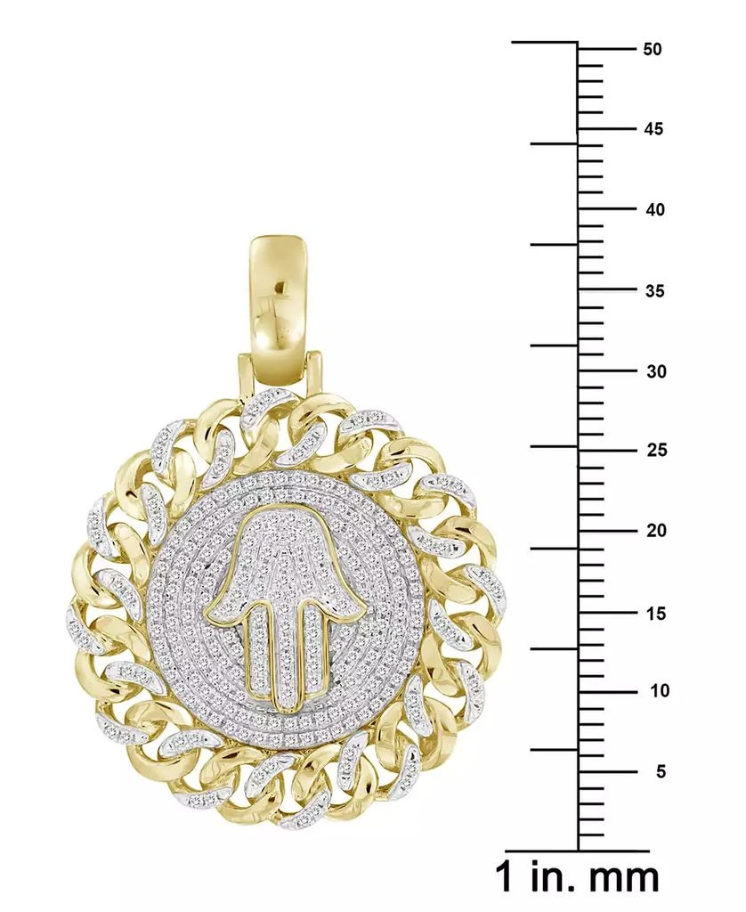 Macy
s Diamond Hamsa Hand Chain Link Disc Pendant (1/2 ct. t.w.) in 10k Gold 2